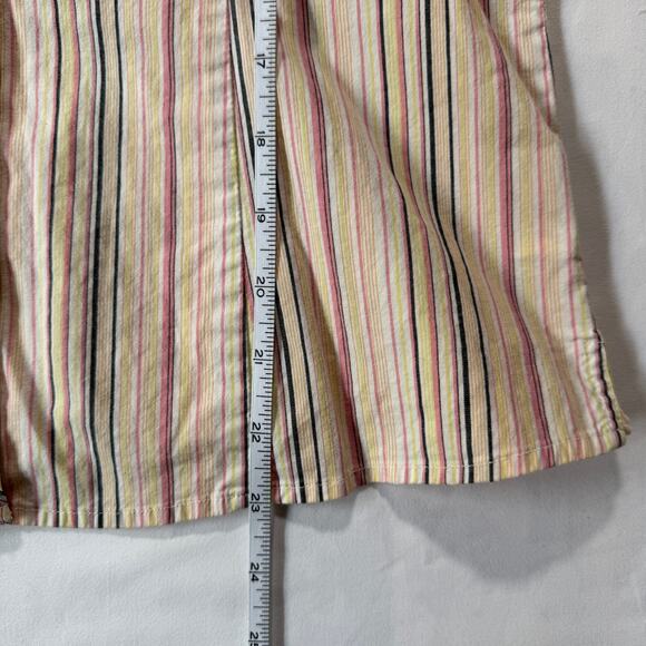 Riders by Lee Pastel Striped Button-Up Shirt Size M 3/4 Sleeves - Picture 5 of 5